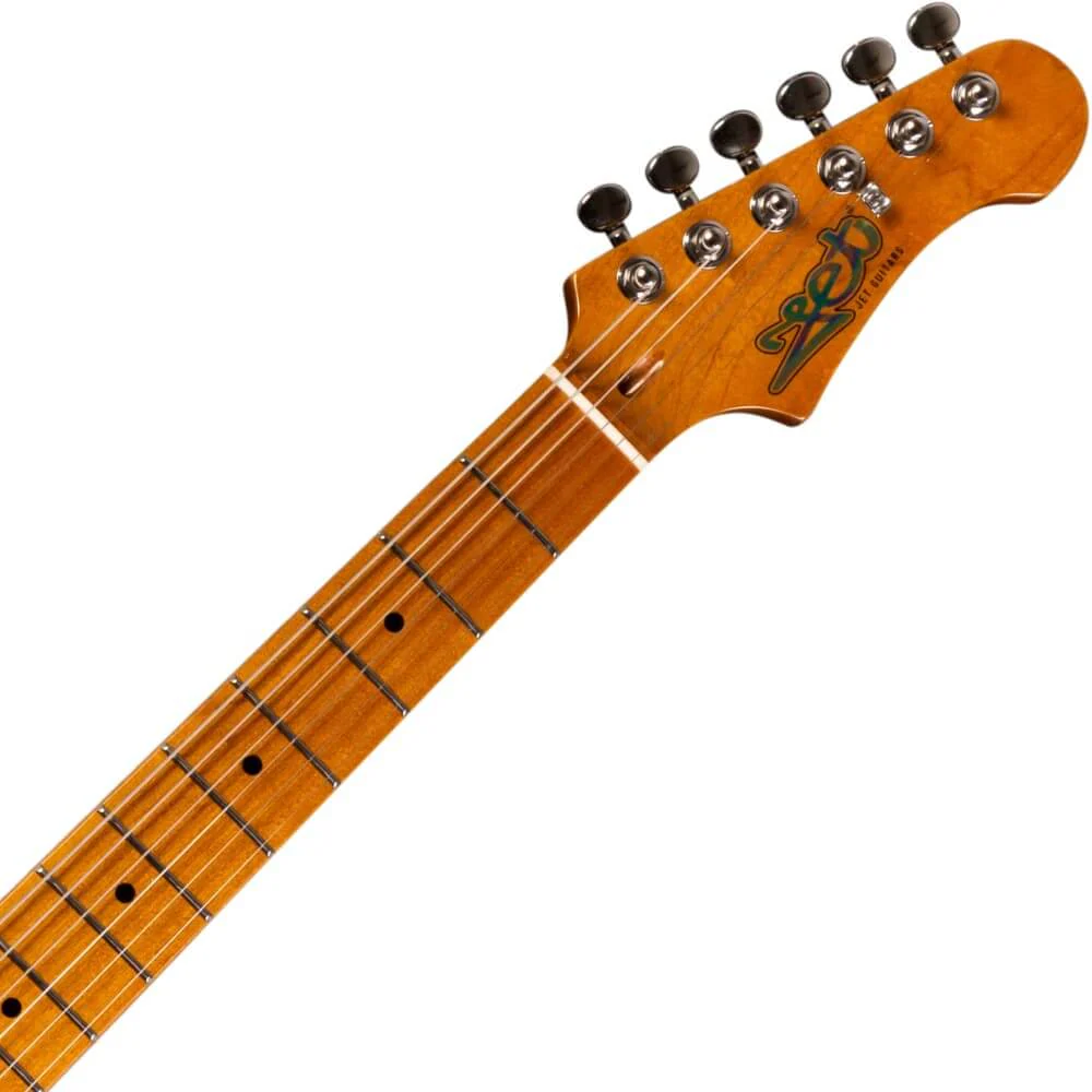Jet JS-450 HSS Electric Guitar with Maple Fretboard - Transparent Black - Image 4