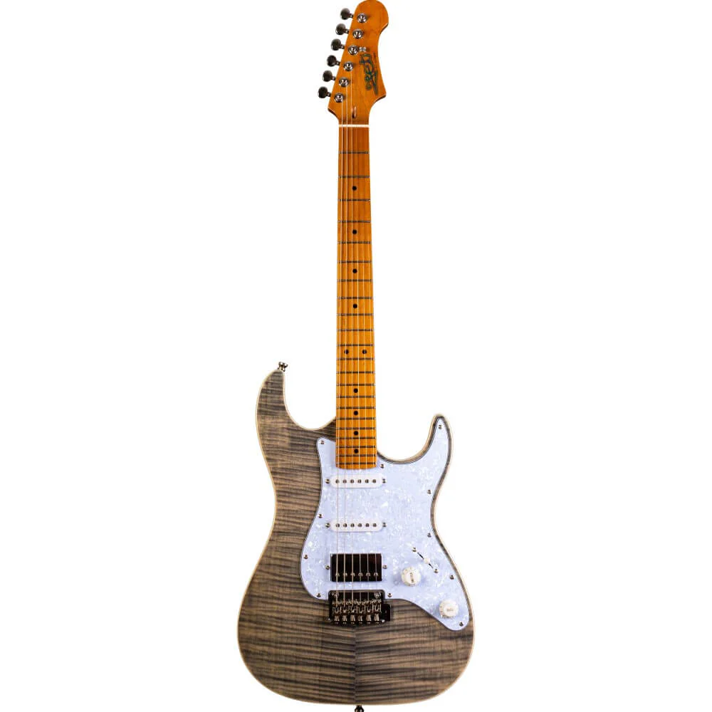 Jet JS-450 HSS Electric Guitar with Maple Fretboard - Transparent Black - Image 5