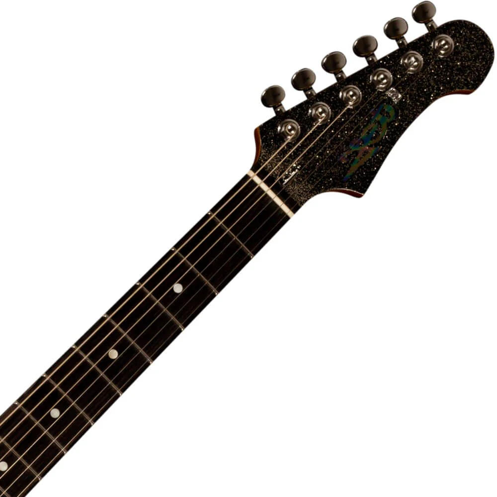 Jet JS-500 HH Electric Guitar with Ebony Fretboard - Black Sparkle - Image 3