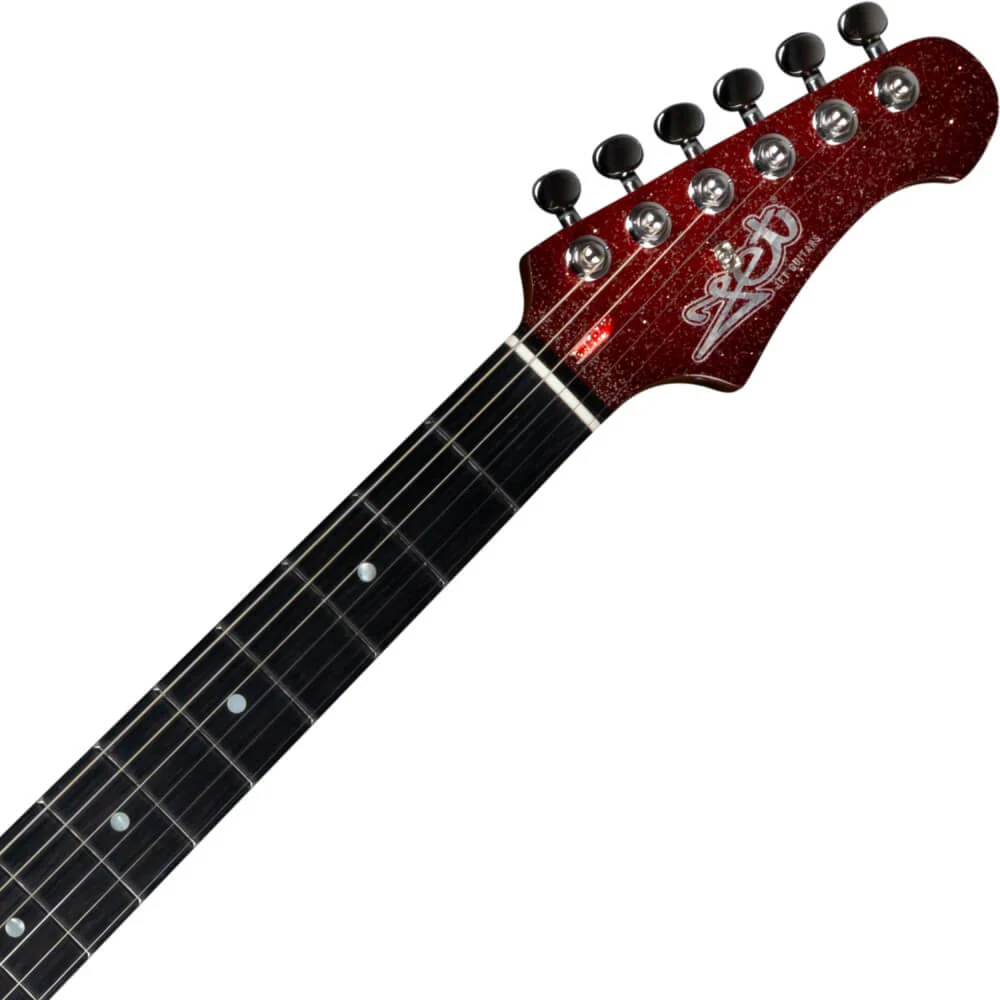 Jet JS-500 HH Electric Guitar with Ebony Fretboard - Red Sparkle - Image 5