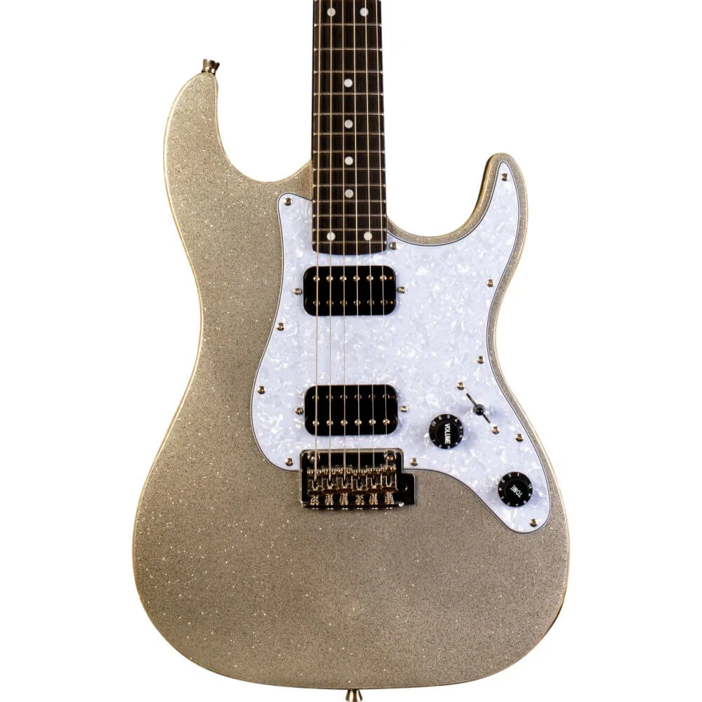 Jet JS-500 HH Electric Guitar with Ebony Fretboard - Silver Sparkle - Image 2