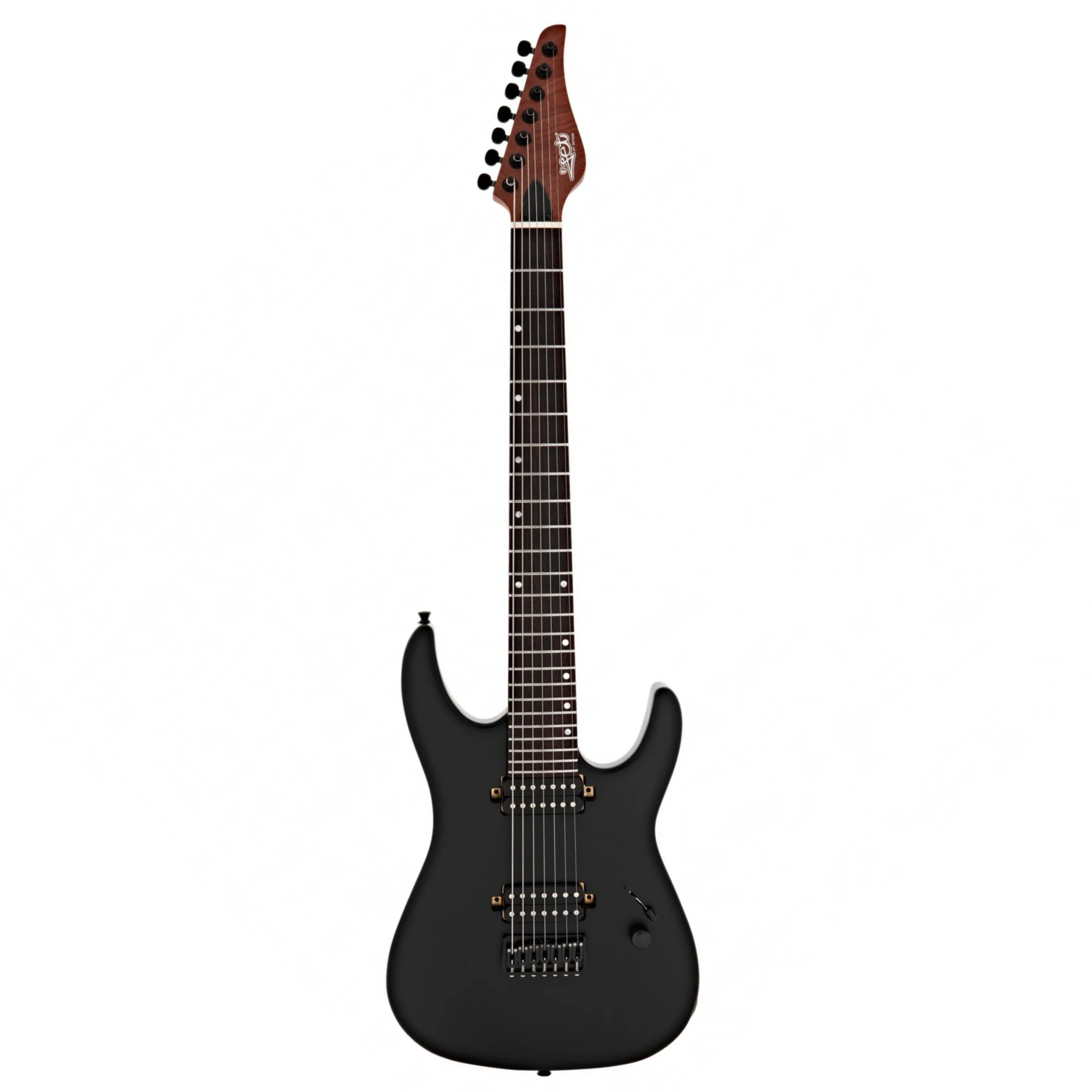 Jet JS-507-STYGIAN 7-String Electric Guitar  Rosewood FB - Satin Black - Image 2