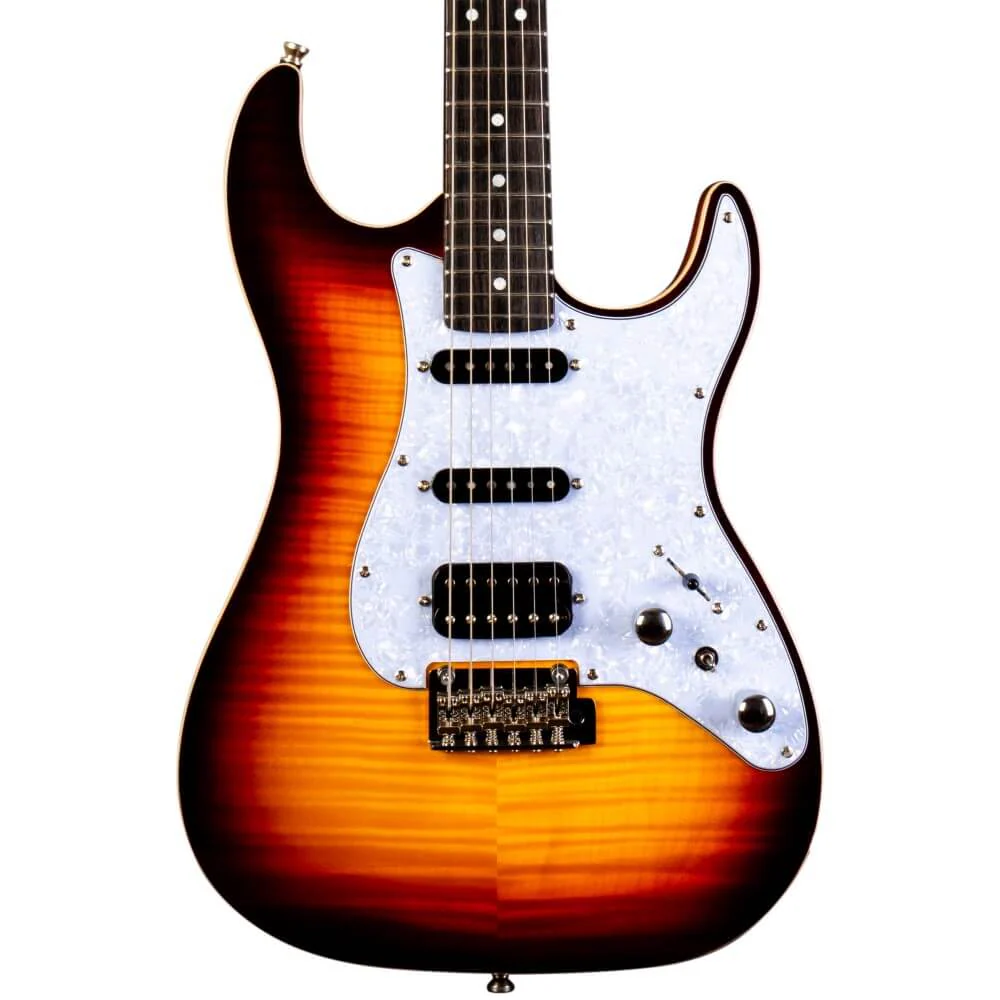 Jet JS-600 HSS Electric Guitar with Ebony Fretboard - Sunburst - Image 4