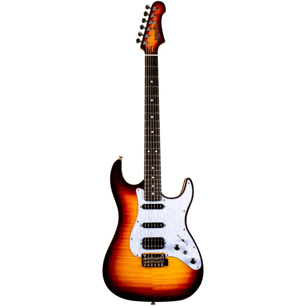 Jet JS-600 HSS Electric Guitar with Ebony Fretboard - Sunburst - Image 6