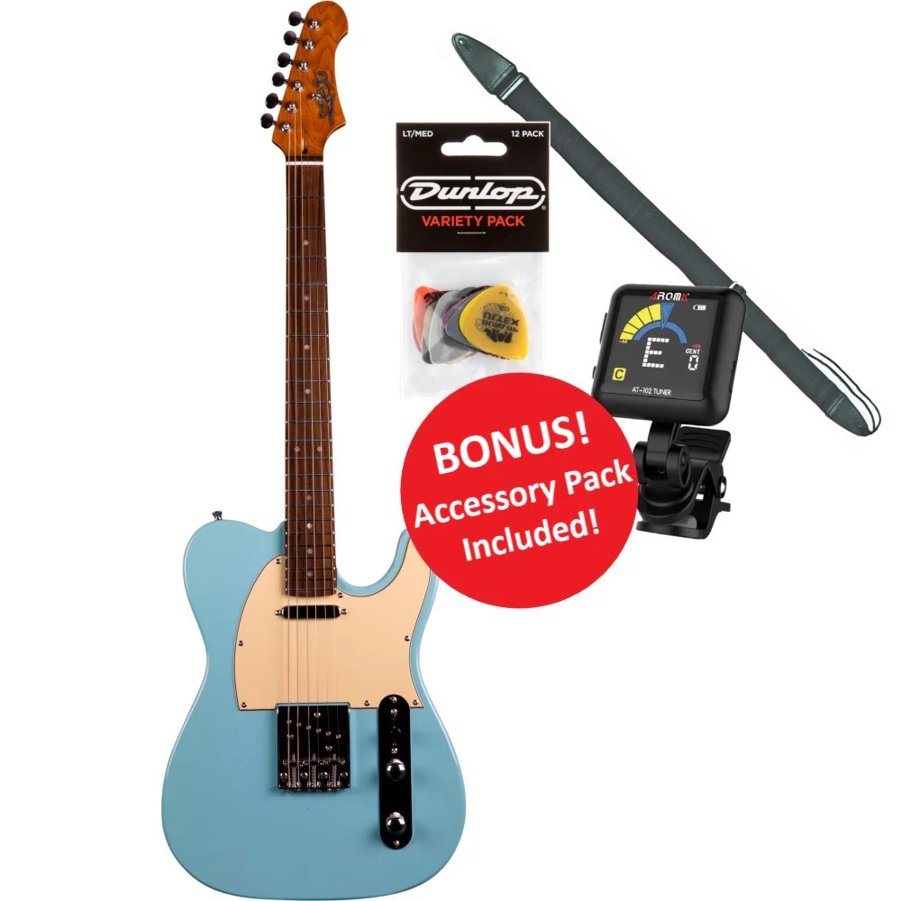 Jet JT-300 Electric Guitar with Accessory Pack - Sonic Blue - Image 9