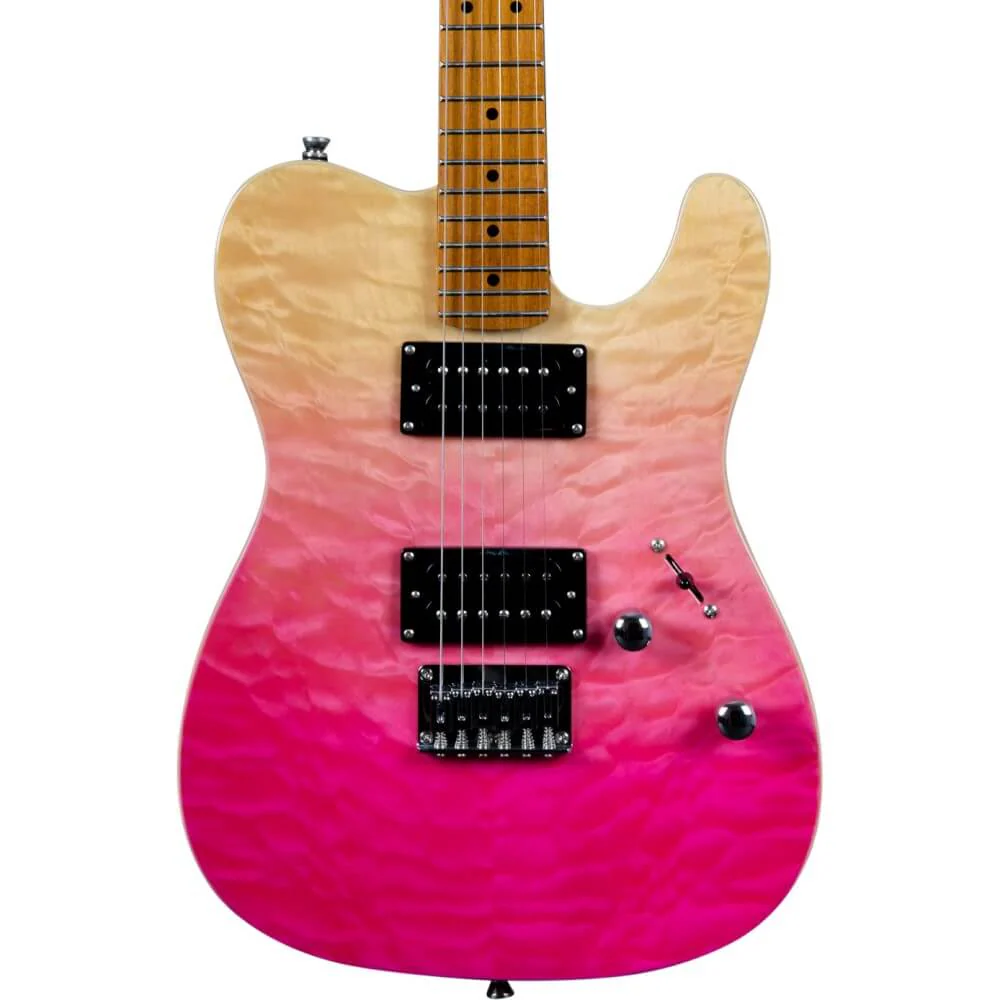 Jet JT-450 Electric Guitar with Maple Fretboard - Transparent Pink - Image 2
