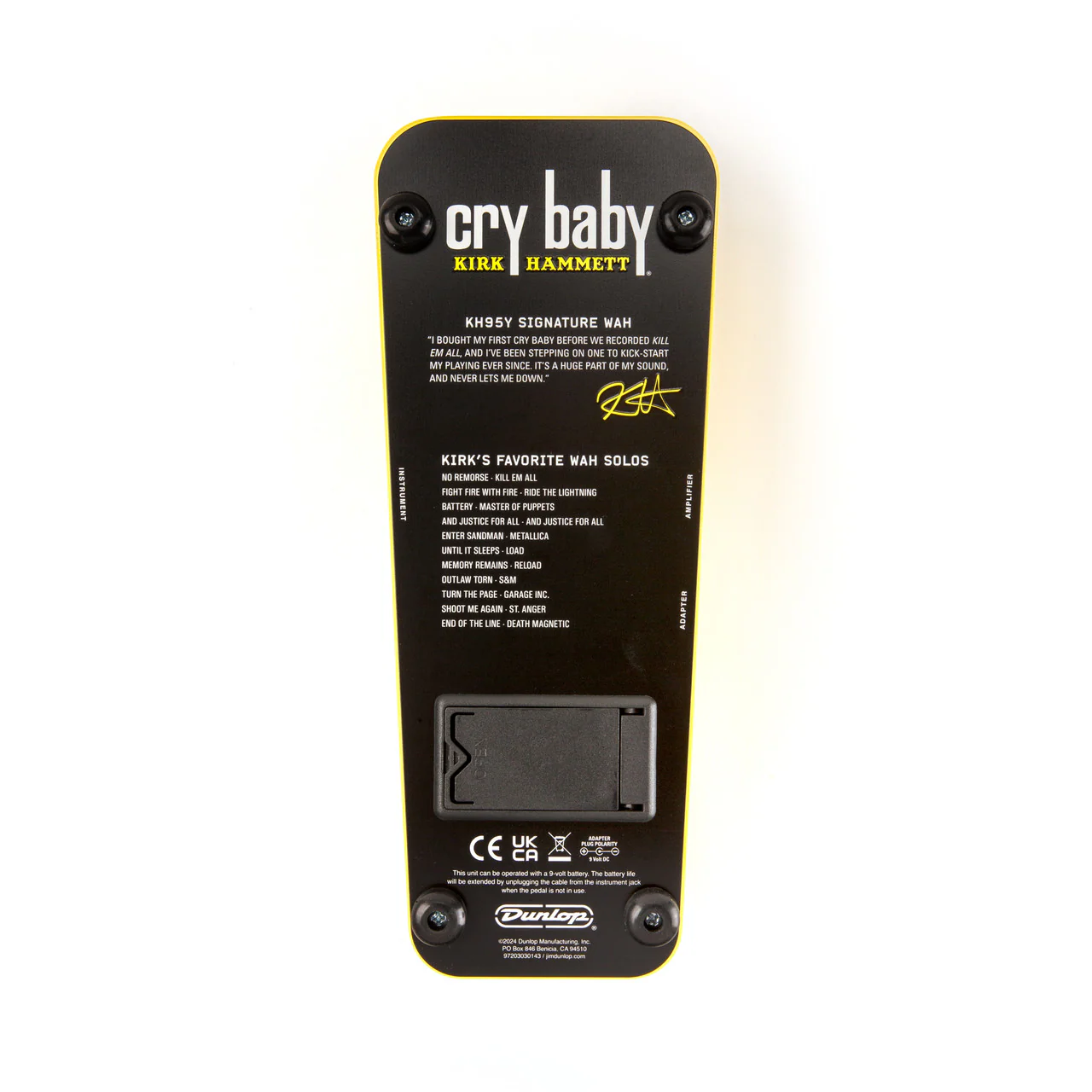 Jim Dunlop Cry Baby Signature Kirk Hammett Yellow Sparkle Edition Wah Pedal - Image 5