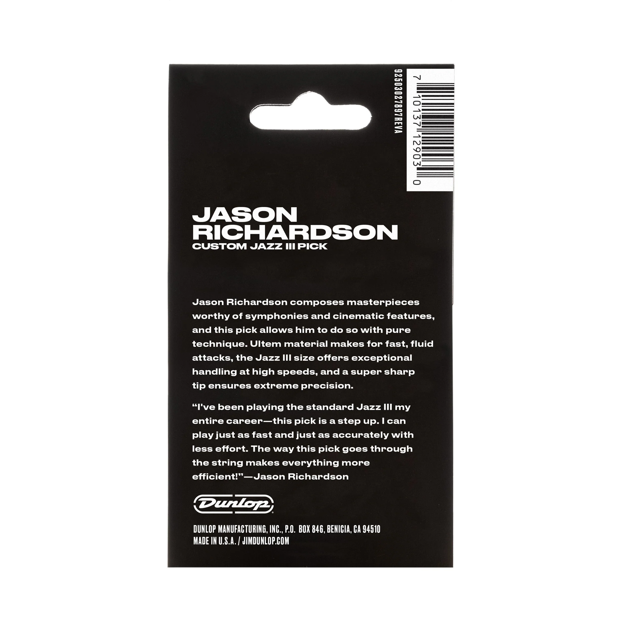 Jim Dunlop Jason Richardson Custom Jazz III Players 6 Pack 1.38mm - Image 2