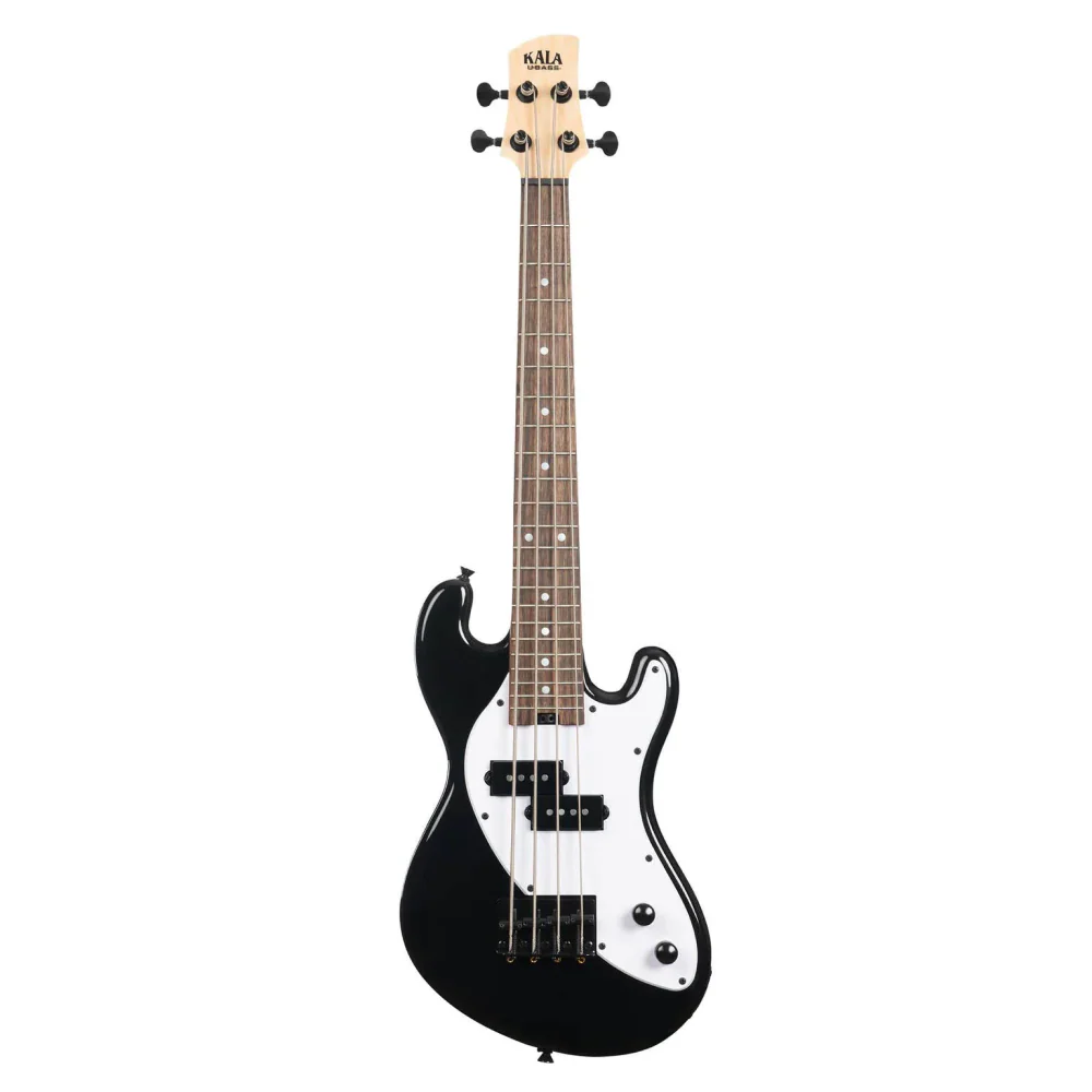 Kala U-BASS Solid Body Short Scale 4-String Bass Guitar in Black - Image 2