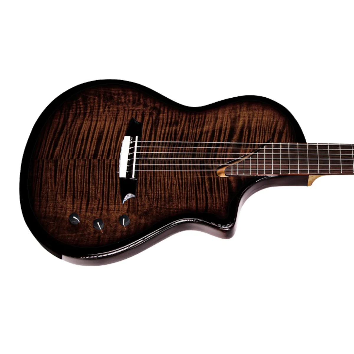 Katoh Hispania A/E Electric Nylon String Guitar in Cognac - Image 4