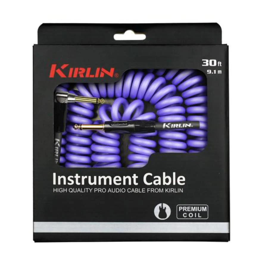 Kirlin IPK222PU 30ft Premium Coil Purple Guitar Cable RA - Straight - Image 4