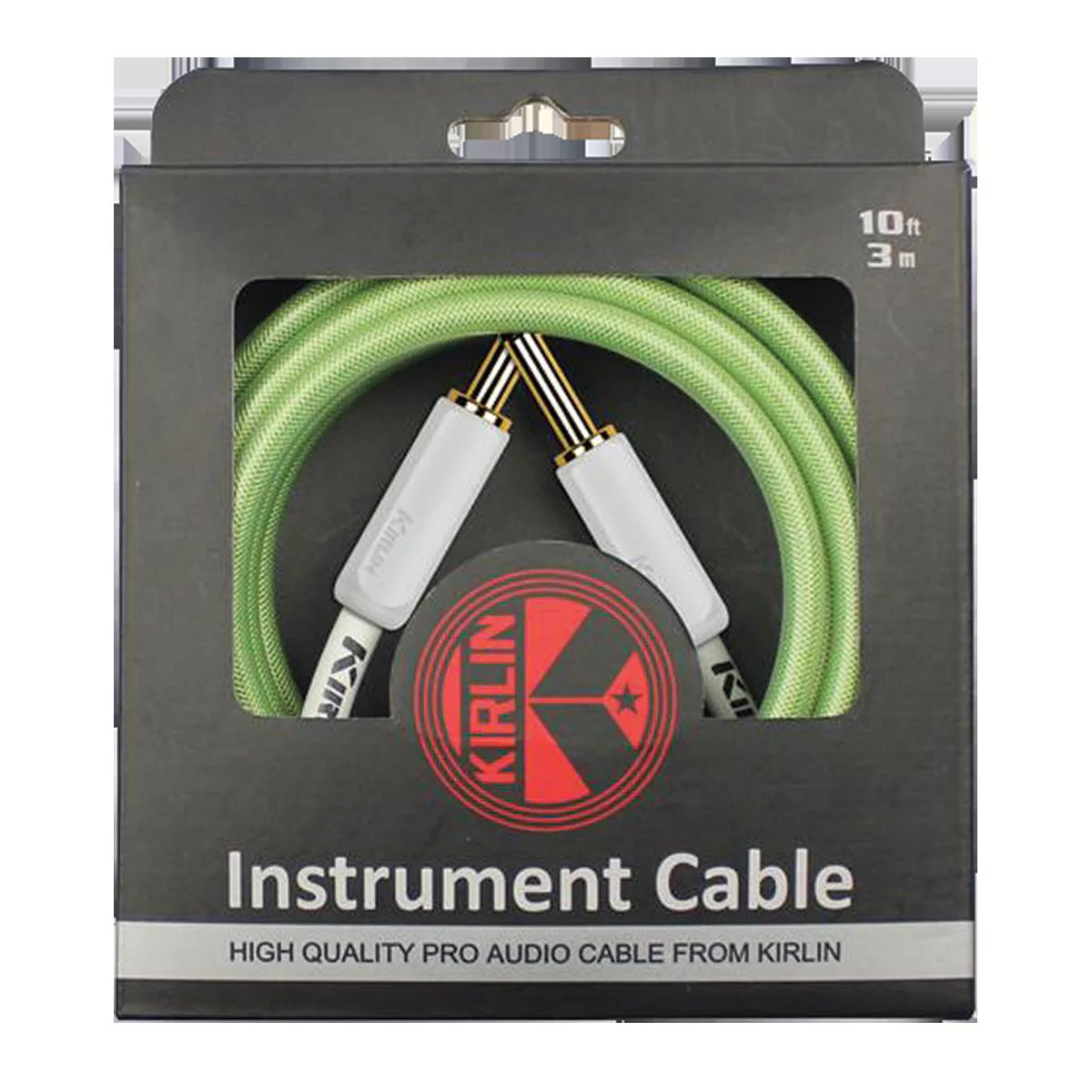Kirlin KIPW201WGR-10 PVC Woven Guitar Cable 10Ft Green - Image 3