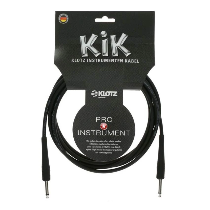 Klotz KIK Guitar Cable 6m - Black/Nickel Connectors - Image 2
