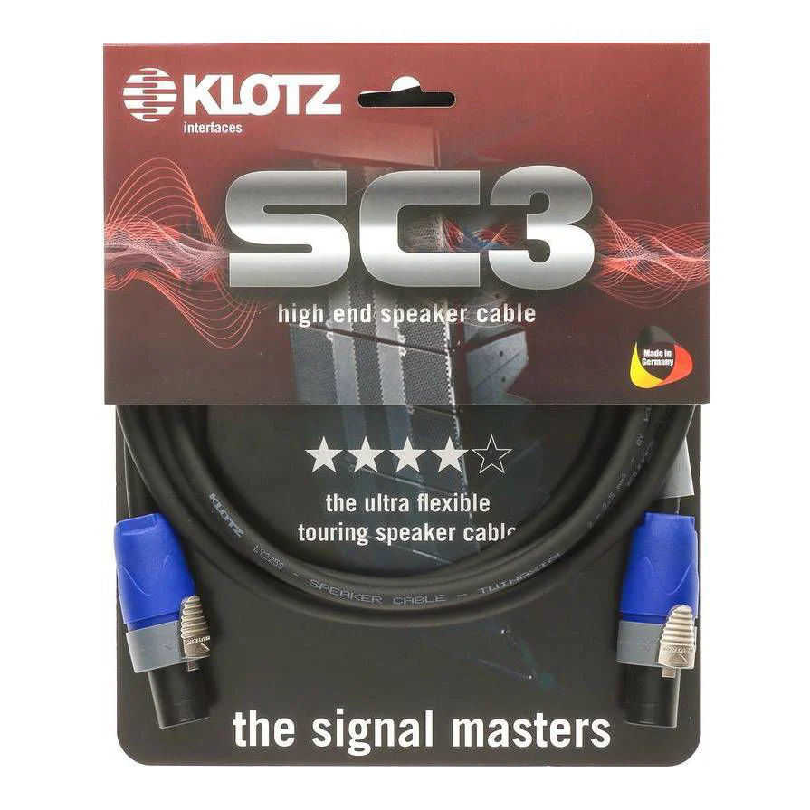 Klotz SC3 High End Speaker Cable in Black - Neutrik Speakon FF - 1 meter - Image 6