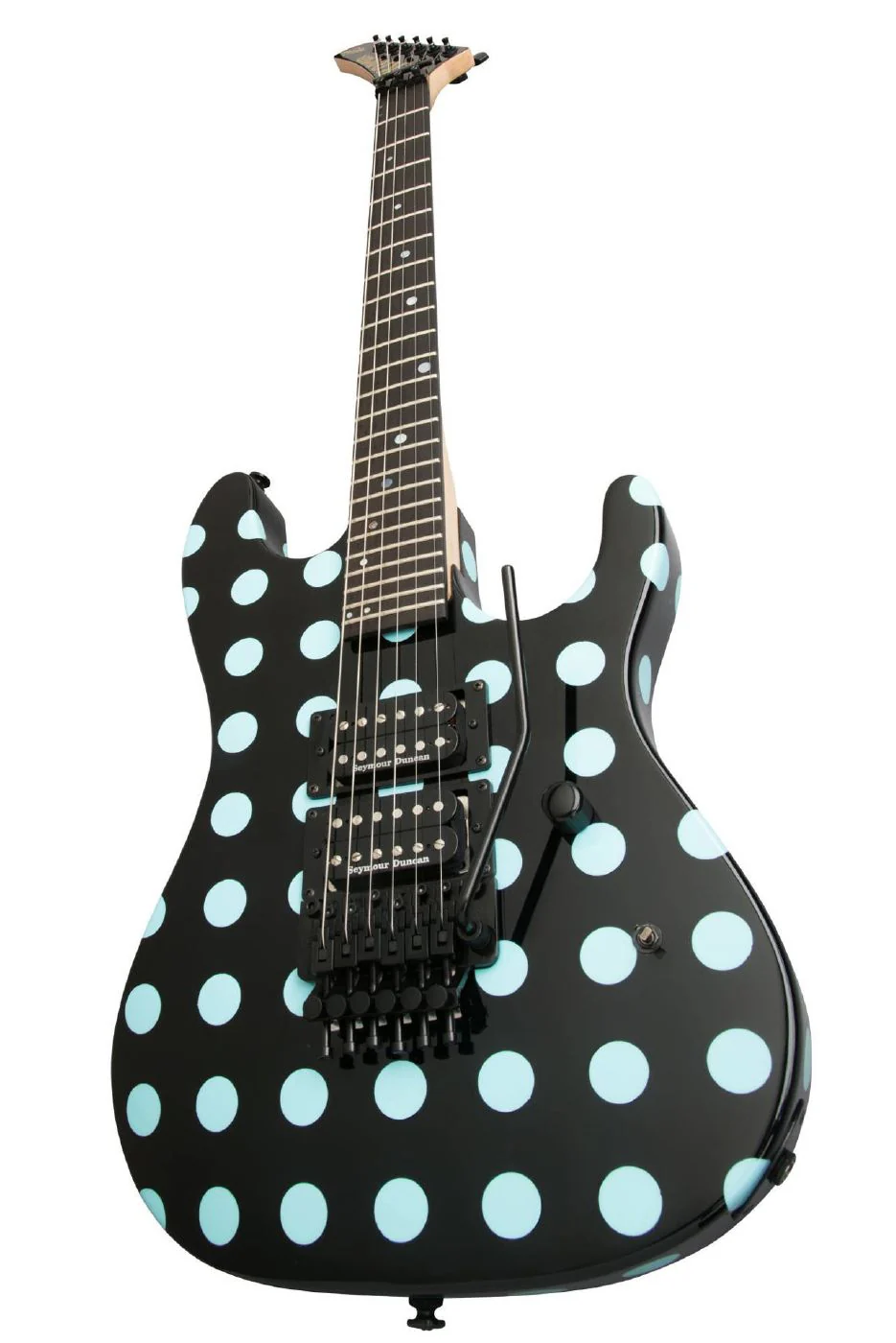 Kramer Nightswan Electric Guitar - Black/Blue Polka Dot - Image 3