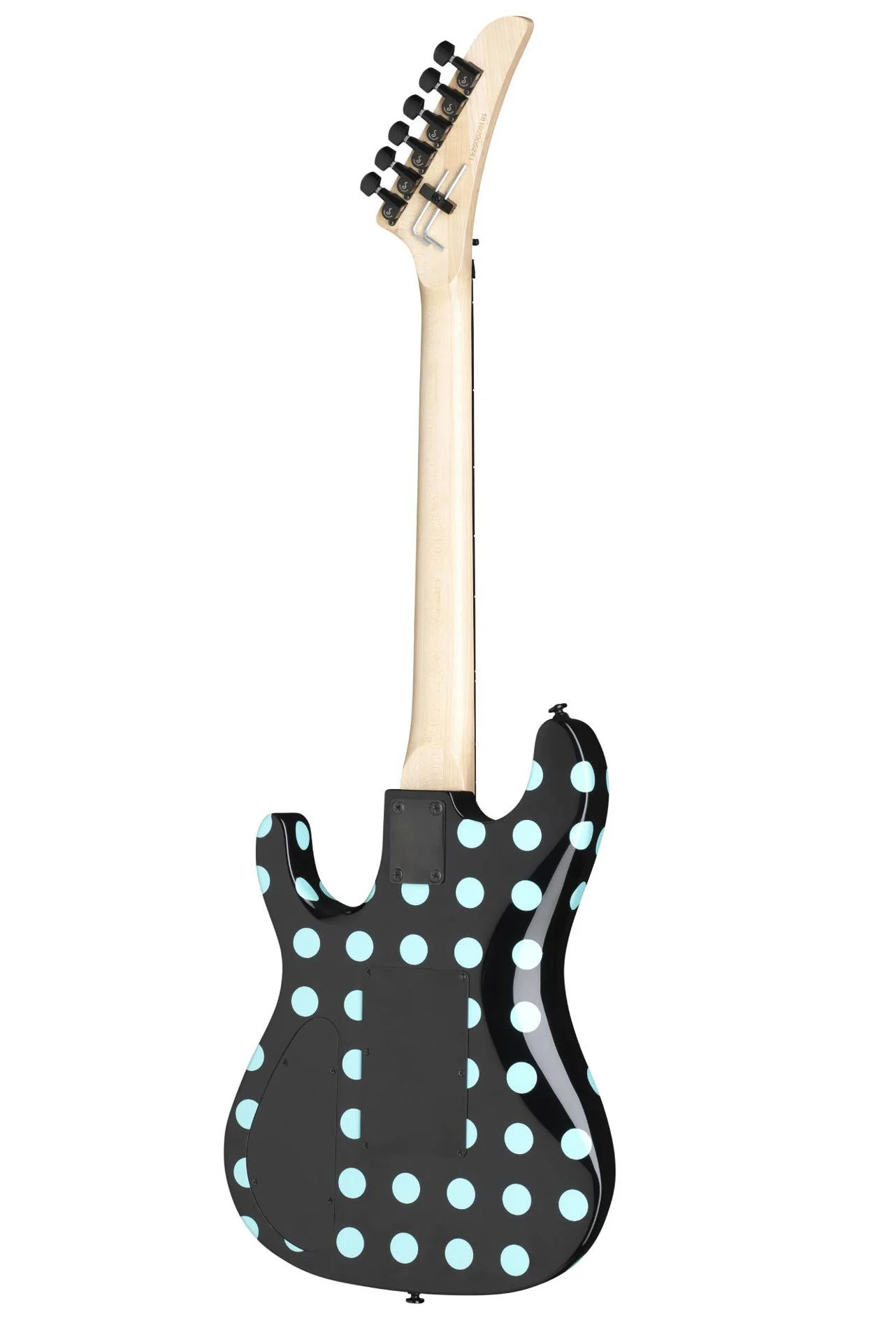 Kramer Nightswan Electric Guitar - Black/Blue Polka Dot - Image 6