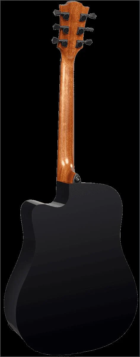 Lag Tramontane T118DCE Black Cutaway Acoustic-Electric Guitar - Cedar Top - Image 4