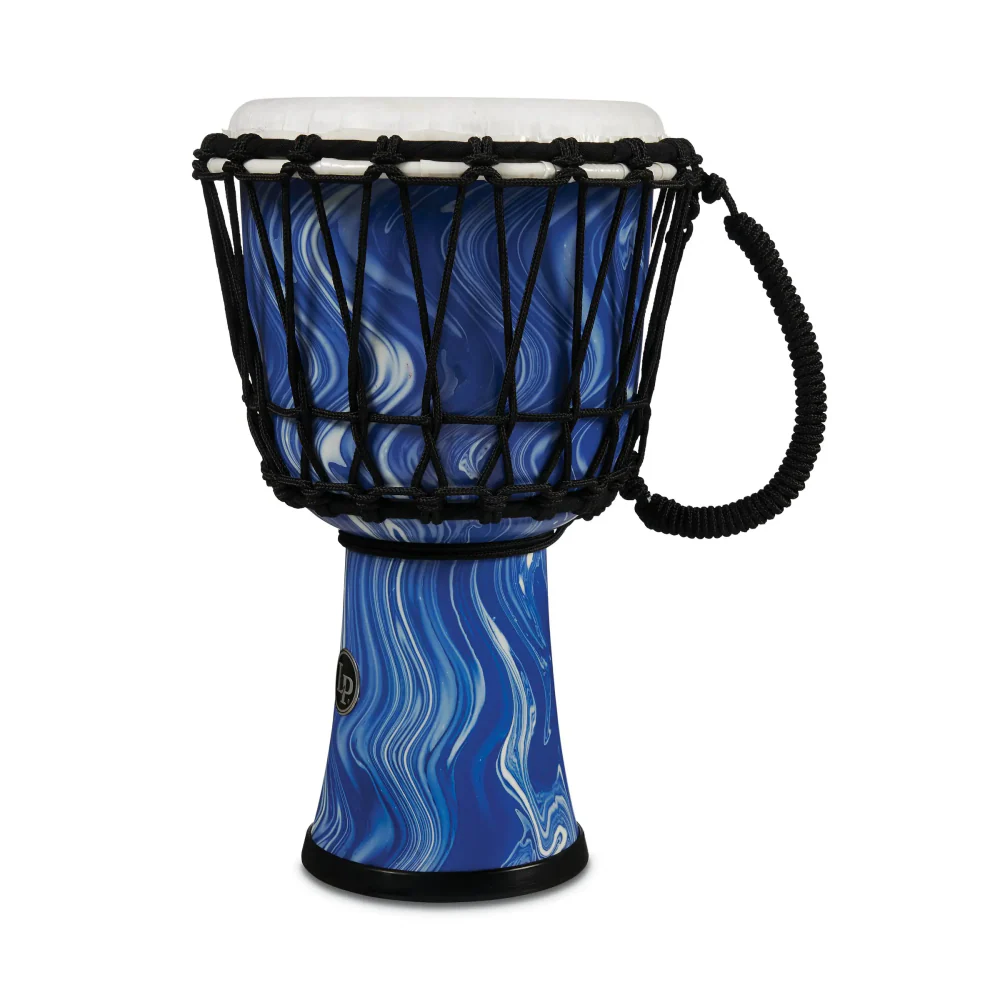 LP LP1607 7in Rope Tuned Circle Djembe with Perfect-Pitch Head in Blue Marble - Image 5