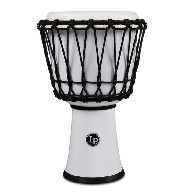 LP LP1607 7in Rope Tuned Circle Djembe with Perfect-Pitch Head in White - Image 2