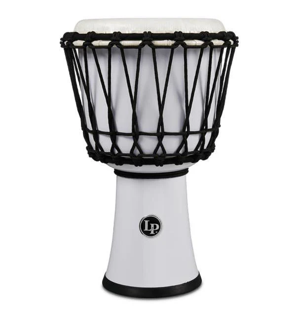 LP LP1607 7in Rope Tuned Circle Djembe with Perfect-Pitch Head in White - Image 3
