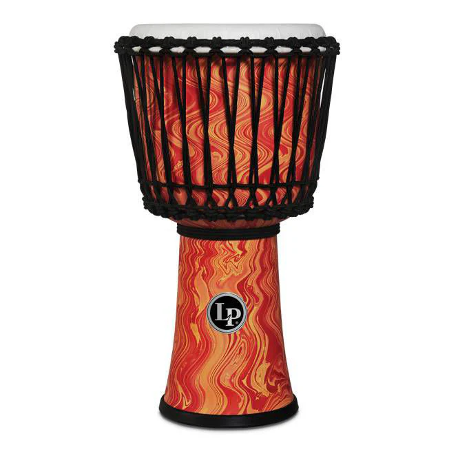 LP LP2010 10 Inch Rope Tuned Circle Djembe - Orange Marble - Image 2