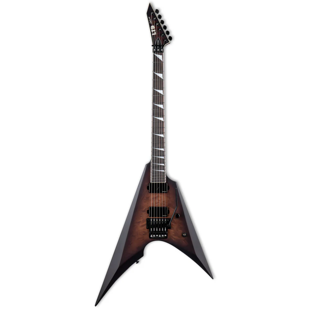LTD Arrow 1000 Electric Guitar in Dark Brown Sunburst Satin - Image 5