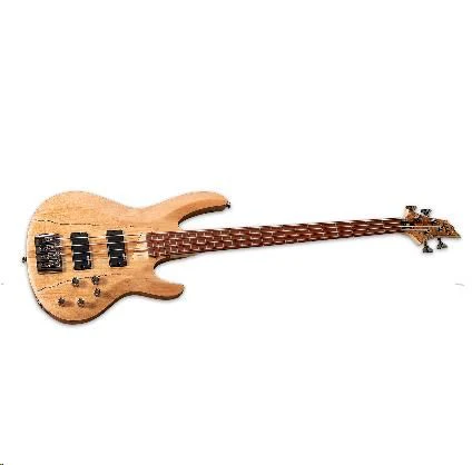 LTD B-204 4-String Fretless Bass Guitar Spalted Maple Natural - Image 3