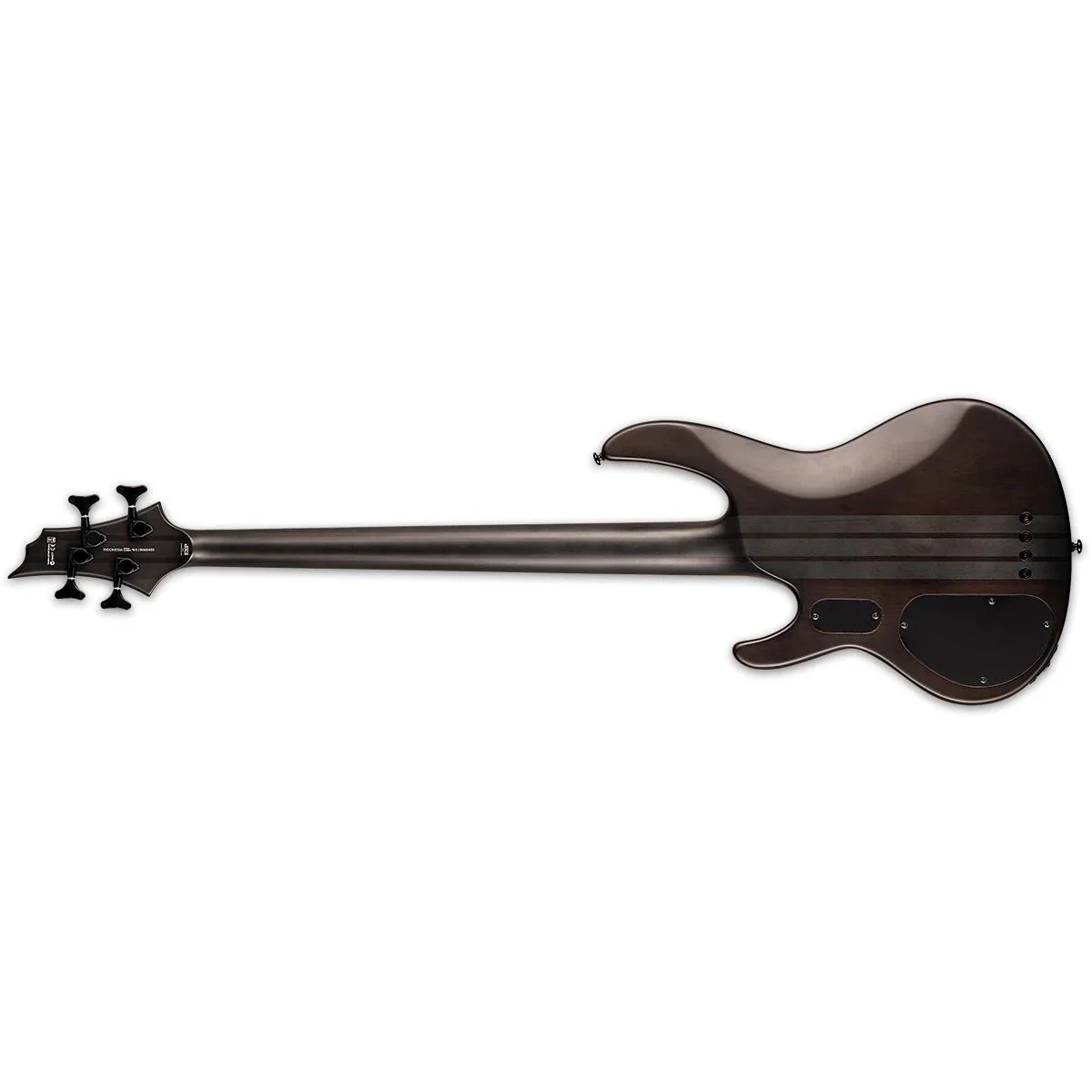 LTD D-4 Bass Guitar Burled Poplar Black Natural Burst Satin - Image 3