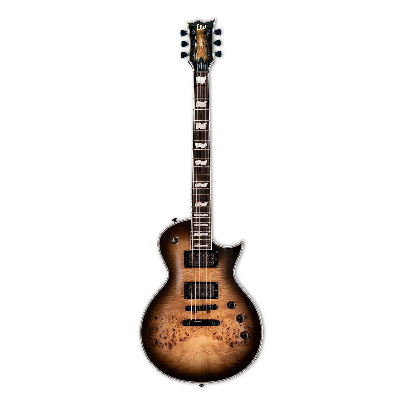 LTD EC-1000 Eclipse Electric Guitar in Burled Polar Black Natural Burst - Image 2