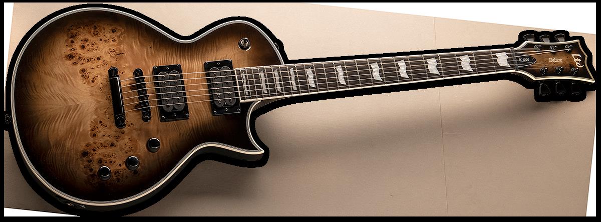LTD EC-1000 Eclipse Electric Guitar in Burled Polar Black Natural Burst - Image 3