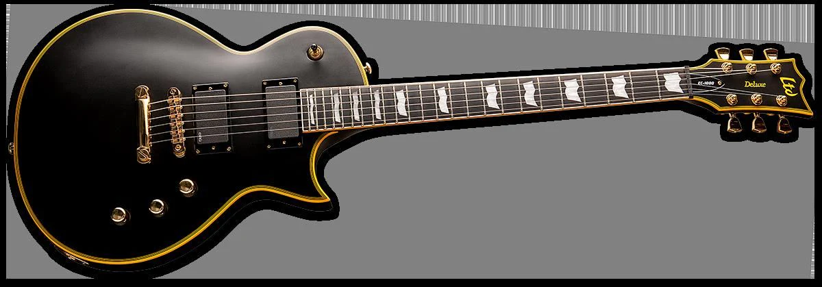 LTD EC-1000 Electric Guitar in Vintage Black with EMG Pickups & Gold Hardwa - Image 3