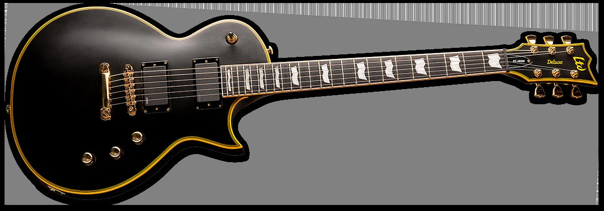 LTD EC-1000 Electric Guitar in Vintage Black with EMG Pickups & Gold Hardwa - Image 4