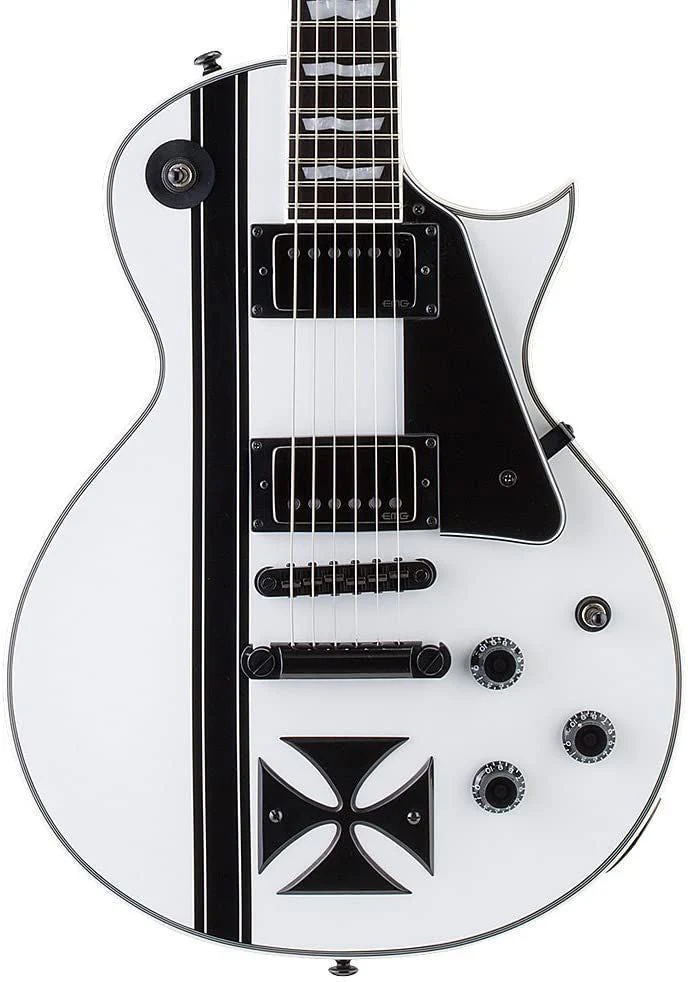 LTD James Hetfield Signature Iron Cross Electric Guitar in Snow White - Image 3