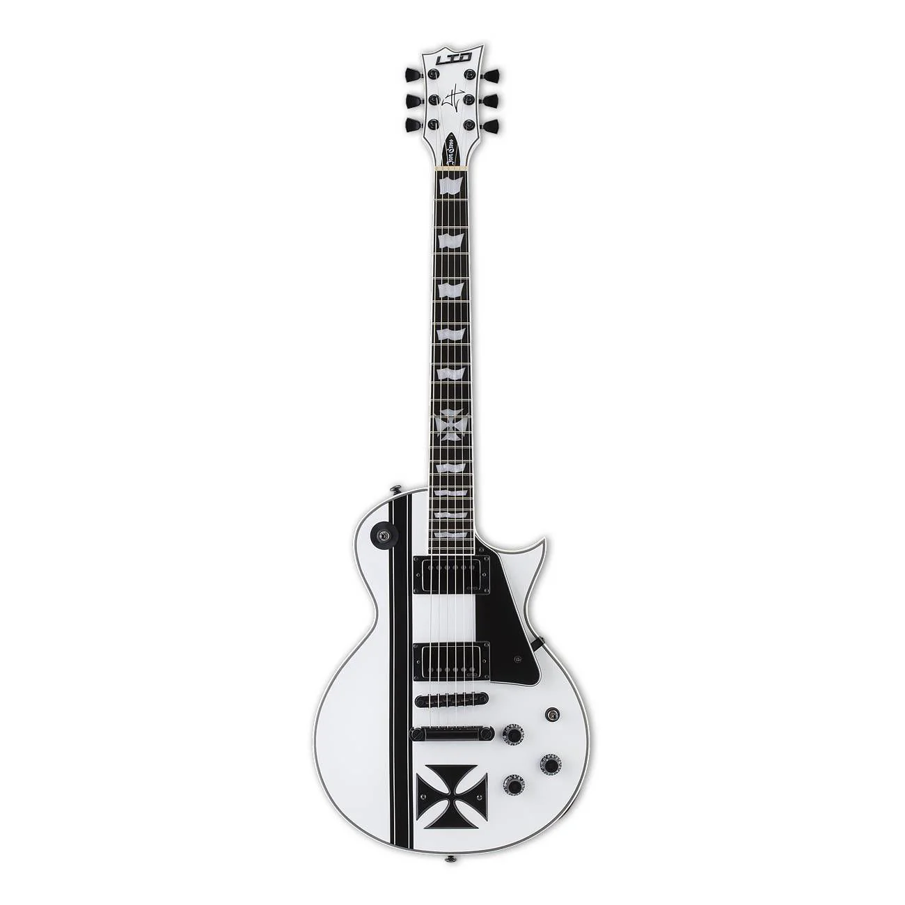 LTD James Hetfield Signature Iron Cross Electric Guitar in Snow White - Image 4