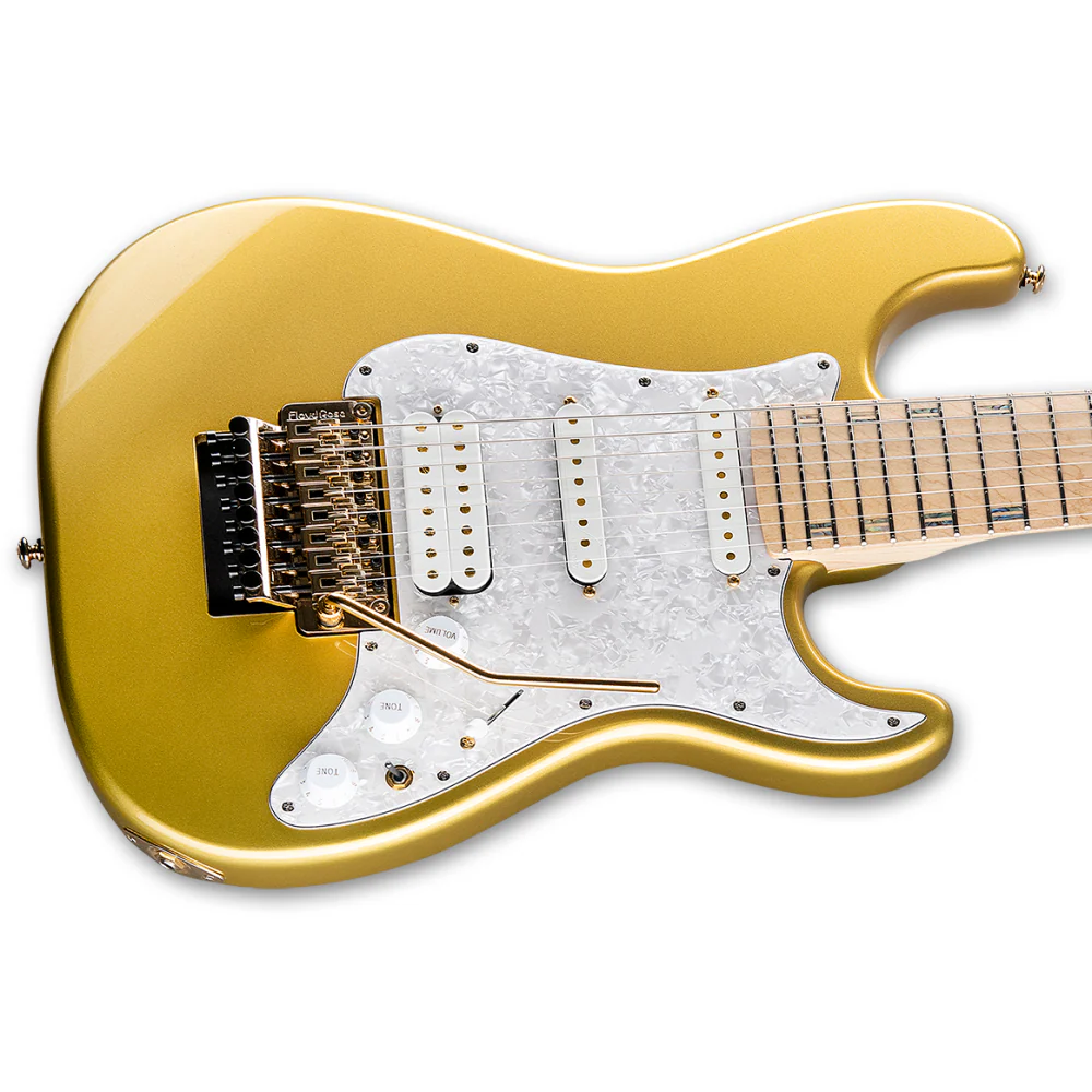 LTD Javier Reyes V8 Electric Guitar in Metallic Gold - Image 3