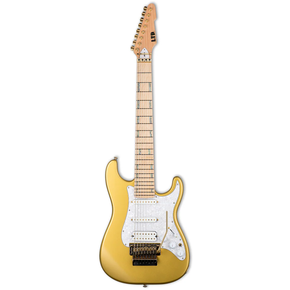 LTD Javier Reyes V8 Electric Guitar in Metallic Gold - Image 5