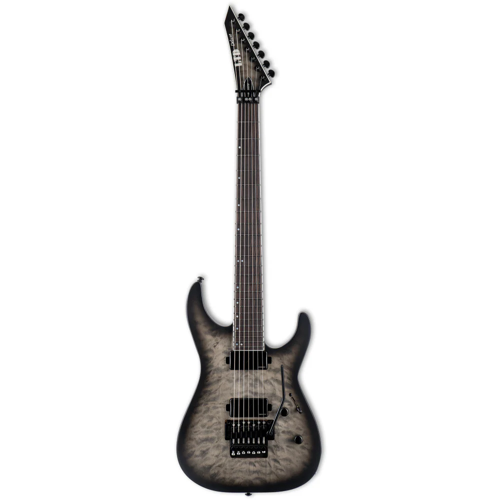 LTD M 1007 7 String Bartone Electric Guitar in Charcoal Burst Satin - Image 3