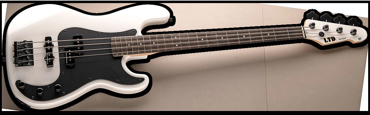 LTD Surveyor 1987 Reissue Bass Guitar in Pearl White - Image 2
