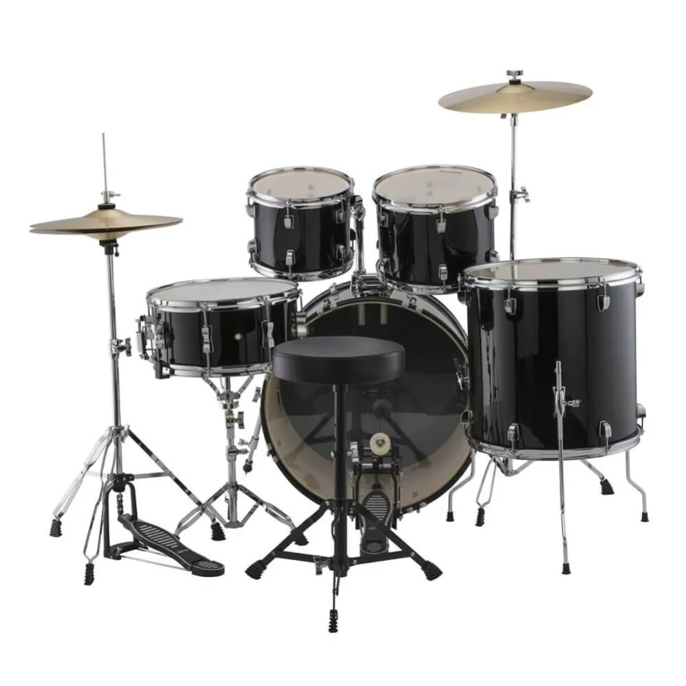 Ludwig Accent Fuse 20/10/12/14+14S 5Pce Drum Kit with Hardware & Cymbals - Black - Image 2