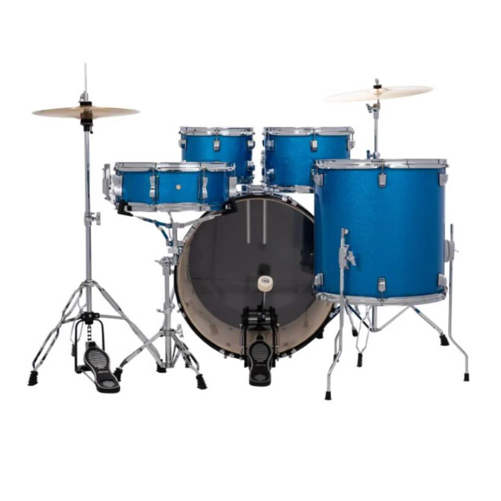 Ludwig Accent Fuse 20/10/12/14+14S 5Pce Drum Kit with Hardware & Cymbals - Blue Sparkle - Image 2