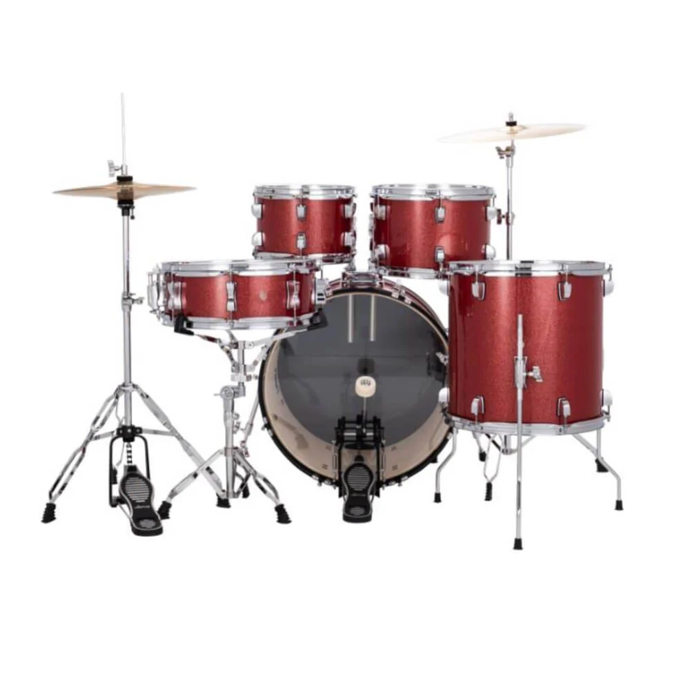 Ludwig Accent Fuse 20/10/12/14+14S 5Pce Drum Kit with Hardware & Cymbals - Red Sparkle - Image 2
