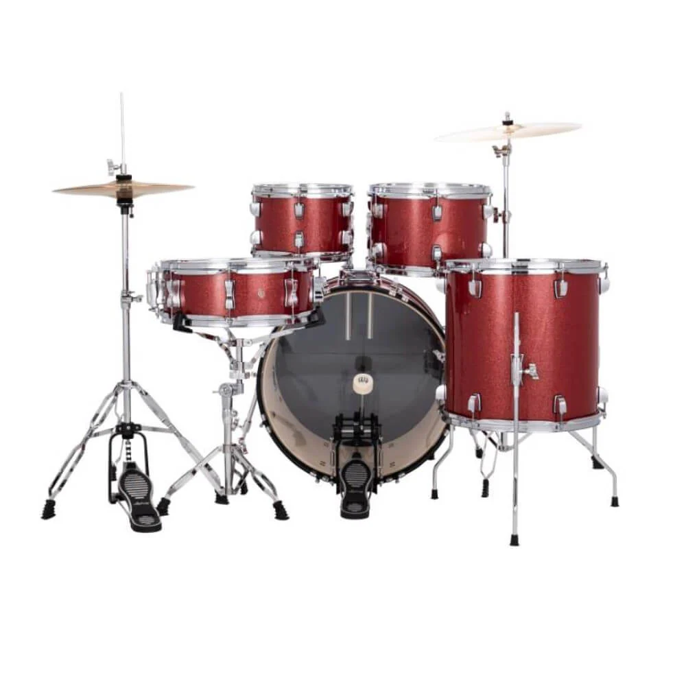 Ludwig Accent Fuse 20/10/12/14+14S 5Pce Drum Kit with Hardware & Cymbals - Red Sparkle - Image 4