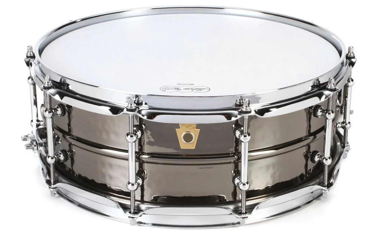 Ludwig Black Beauty Brass Snare Drum 5x14 Hammered Shell with Tube Lugs - Image 4