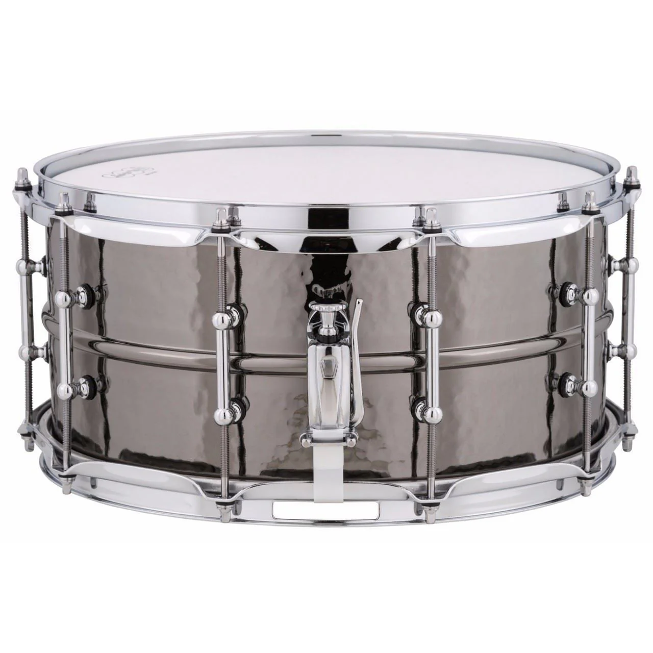 Ludwig Black Beauty Brass Snare Drum 6.5x14 Hammered Shell with Tube Lugs - Image 2