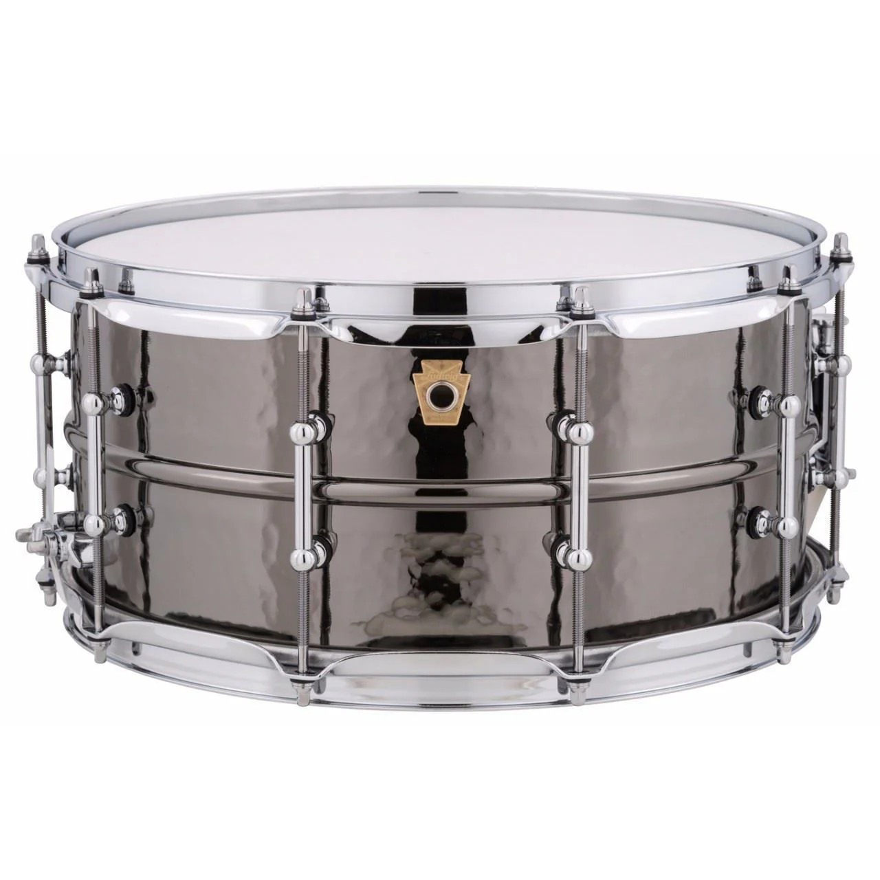 Ludwig Black Beauty Brass Snare Drum 6.5x14 Hammered Shell with Tube Lugs - Image 6