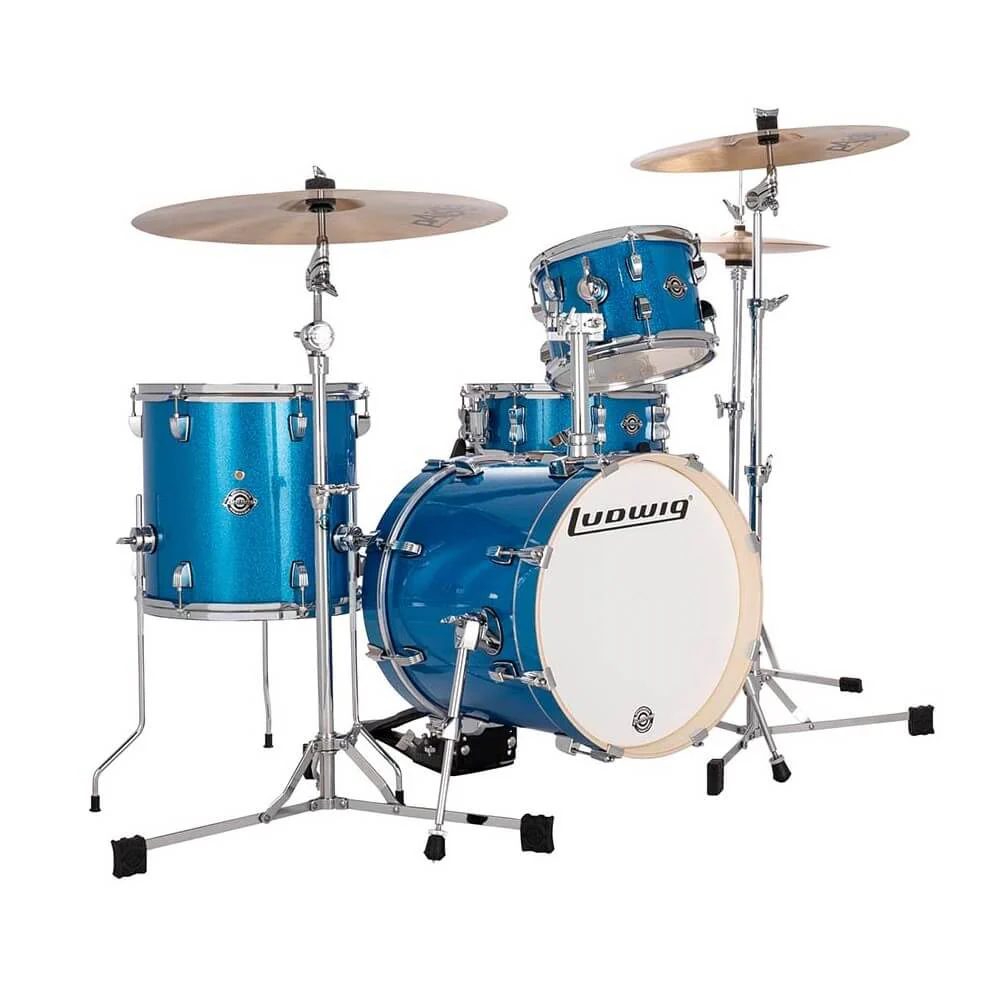 Ludwig Breakbeats 16/10/13+14S 4Pce Drum Kit Shell Pack with Bags - Blue Sparkle - Image 5