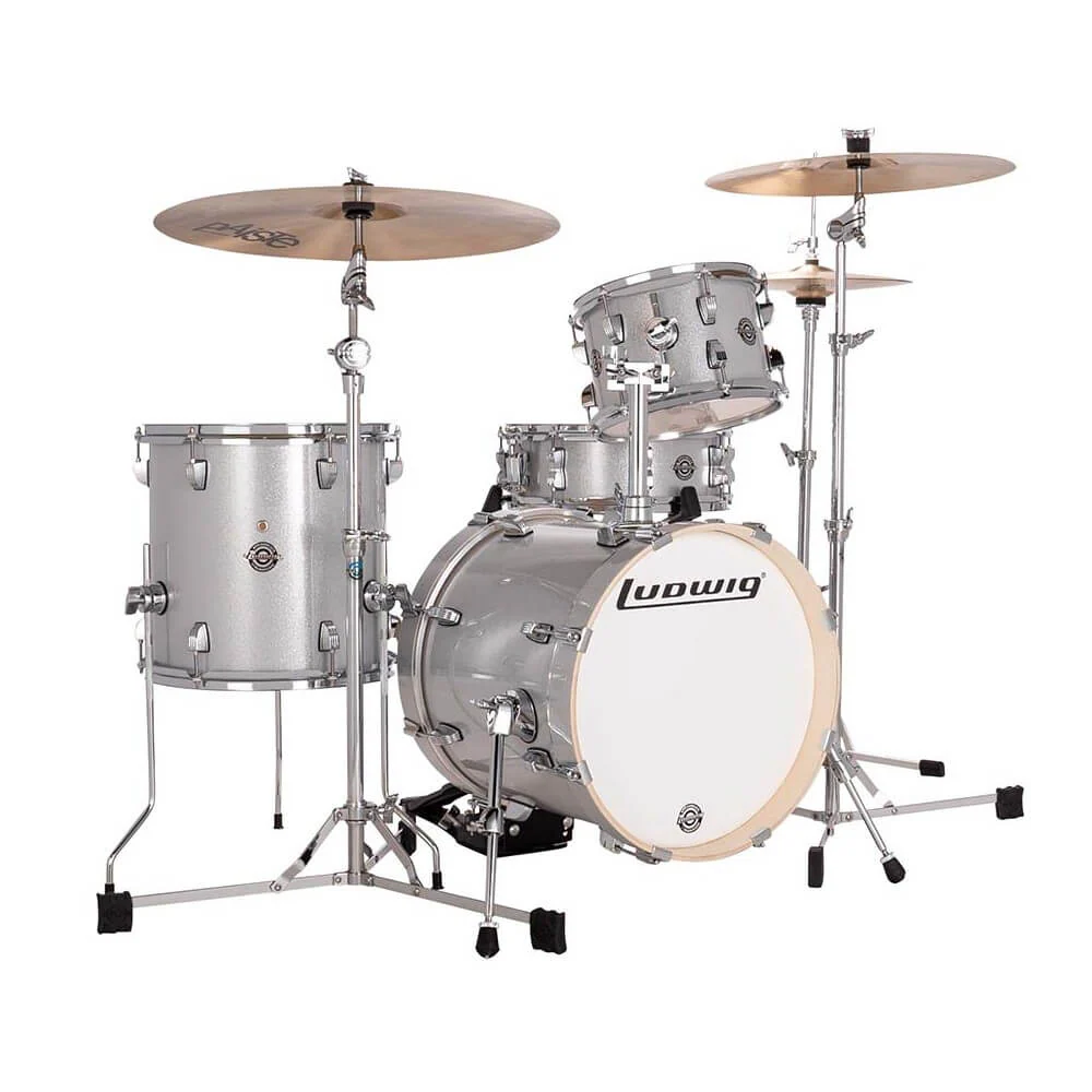 Ludwig Breakbeats 16/10/13+14S 4Pce Drum Kit Shell Pack with Bags - Silver Sparkle - Image 6