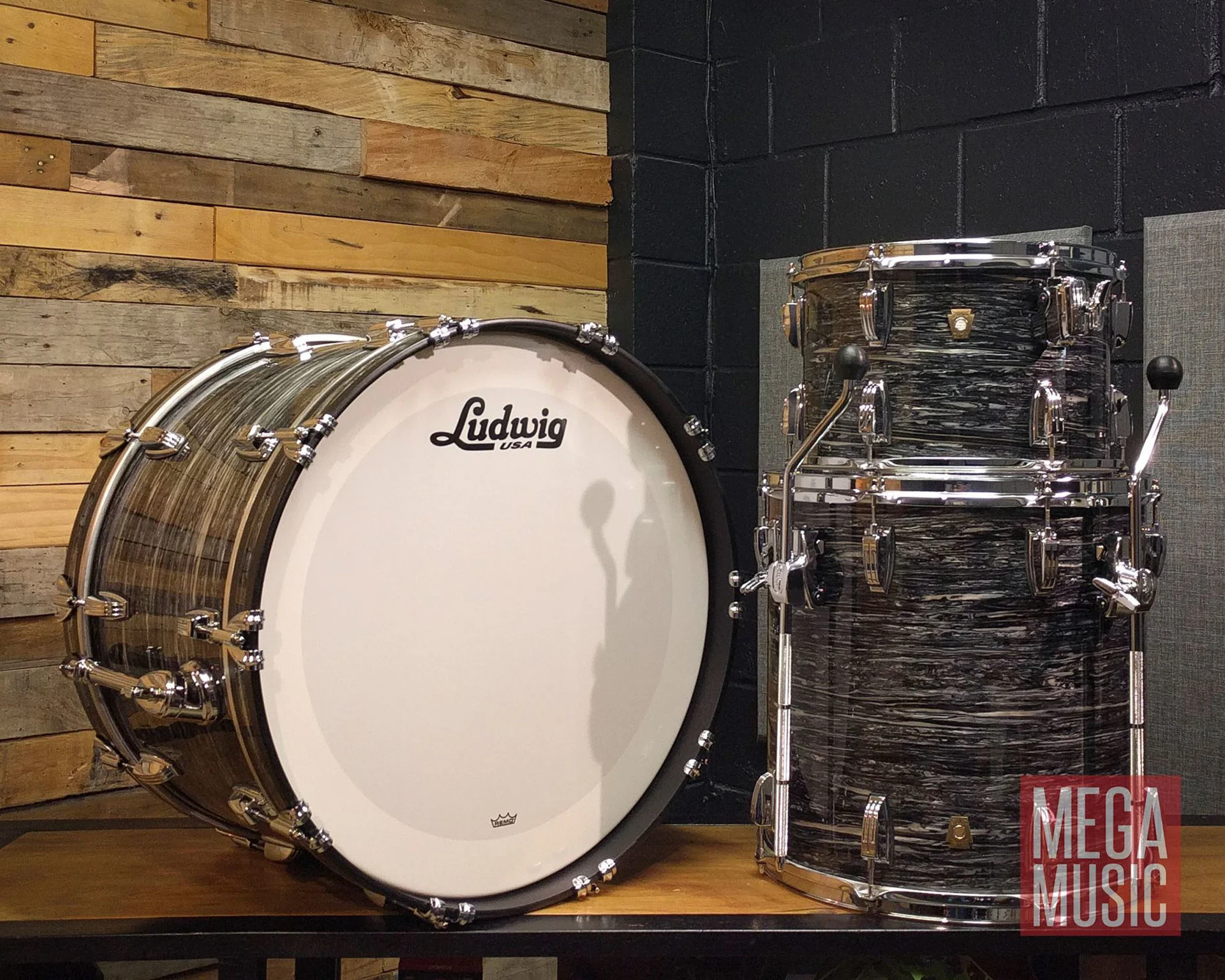 Ludwig Classic Maple 22 Fab 3-Piece Drum Kit - Vintage Black Oyster - Image 4