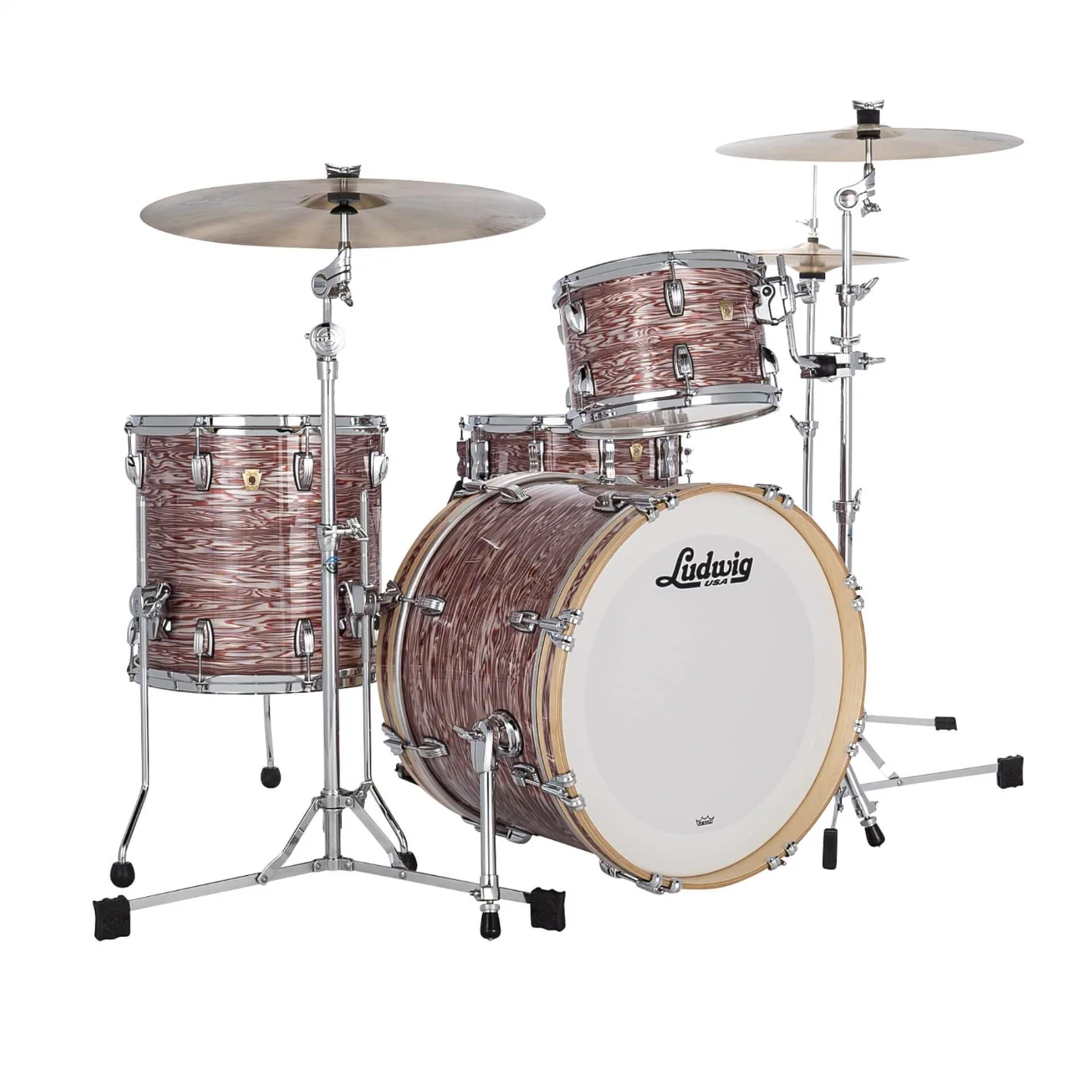 Ludwig Classic Maple Downbeat 20/14/8 3 piece Drum Kit Shell Pack - Vintage Pink Oyster