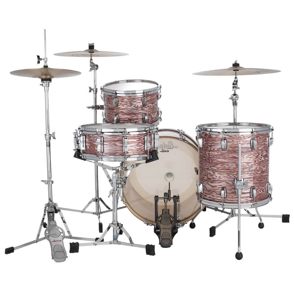 Ludwig Classic Maple Downbeat 20/14/8 3 piece Drum Kit Shell Pack - Vintage Pink Oyster - Image 4